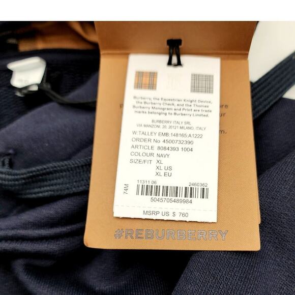 Burberry Hove Check Logo Hoodie Size XL NWT - Picture 14 of 16